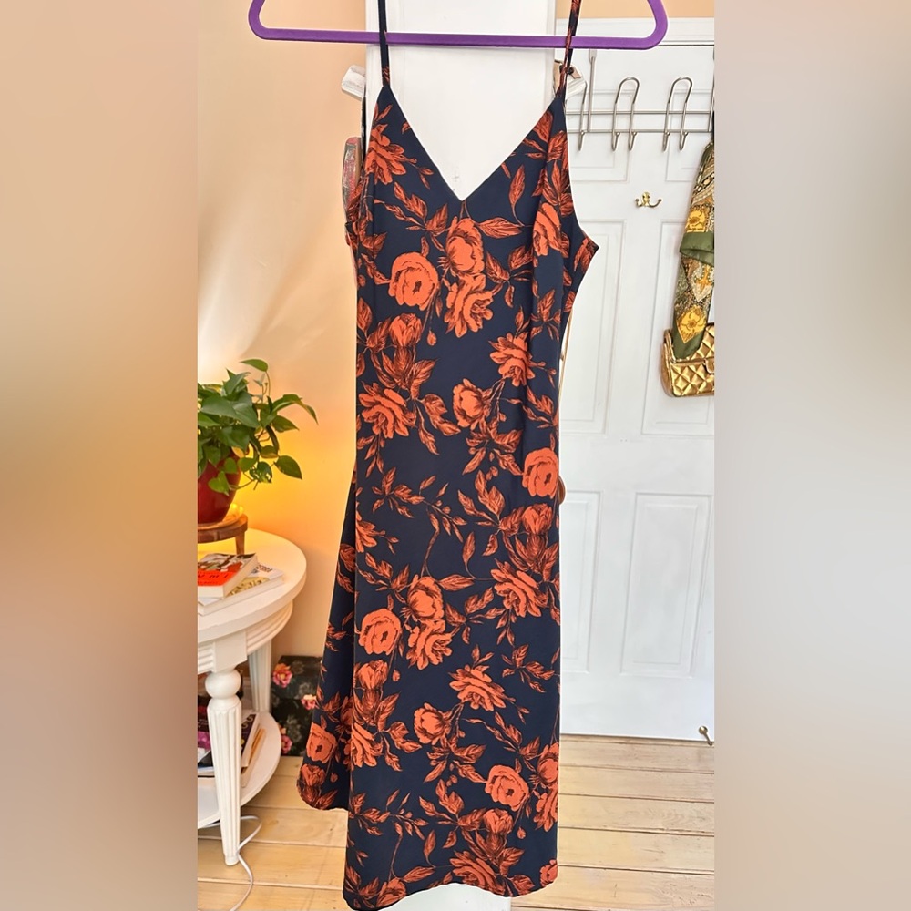 Strapless Black Floral Midi Dress Size Small